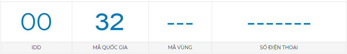 mã vùng tại Bỉ